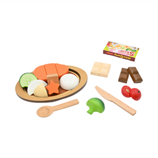 WOODY PUDDY 咖哩豬排料理組 日本原裝進口 天然木材 作工精細 適合三歲以上兒童