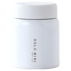 OSLO迷你食物保溫罐 真空絕緣 不鏽鋼 防漏 冷熱皆宜, 白色, 220ml, 1個