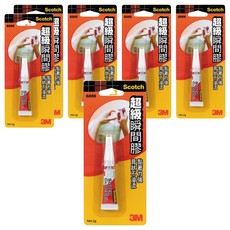 3M Scotch 超級瞬間膠, 黏著力強 膏狀不溢流 適用於凹凸表面 快乾 省時, 6條