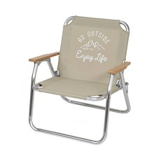 CAPTAIN STAG 鹿牌 戶外露營鋁合金折疊單人椅 - 卡其色, 1個