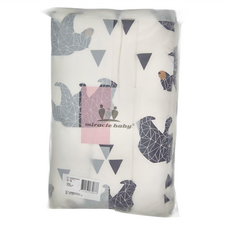 miracle baby 純棉嬰兒推車墊, 透氣舒適, 可水洗機洗, 黑熊 白色 + 黑色, 1個