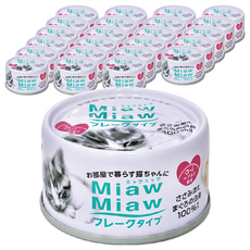 MIAWMIAW 妙喵 14號片狀罐頭 實驗證明有效減壓30% 完食率高達99.9% 日本頂級凍狀罐, 鮪魚 + 雞肉, 70g, 24罐