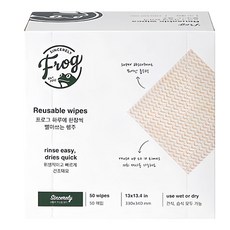 SINCERELY Frog 波浪紋拋棄式抹布 超級吸水 可重複使用多達10次, 50張, 1盒
