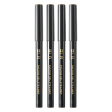 LB 鮮奶油超防水眼影眼線膠筆-玄黑 抗汗 極細筆尖, 4支