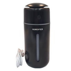 無線加濕器 充電款, 七彩燈光 LED小夜燈 舒心睡眠 350ml, BH187-3, 黑色