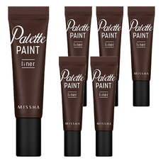 MISSHA Palette Paint 防水眼線膠 附專用刷具 質地柔和 鮮明, Brown, 6條