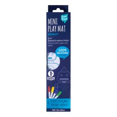 Super Petit 矽膠彩繪餐墊 Set 附四色無毒可洗式彩色筆 30 x 20cm, 機器人, 1組