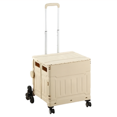 MONACO 魔娜歌 折疊購物車中號 爬梯款 50L, 奶茶色, 1個