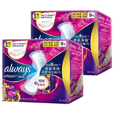 whisper 好自在 台灣公司貨 液體衛生棉 清新淨味, 24cm, 9片, 2盒