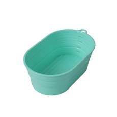 矽膠折疊烘焙發酵籃 橢圓型 附刻度 藍色 26 x 16.3 x 9.2cm, 1個