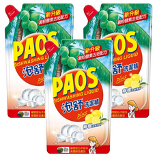 泡舒洗潔精補充包，含椰子油成分，溫和不刺激，輕鬆去除污垢，洗後雙手不乾澀，檸檬香味, 800g, 3包