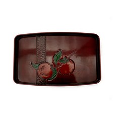 美濃燒 托皿 柿柿如意 漆, 1個, 48 x 30 x 4cm