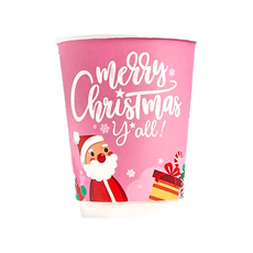HEC!CO.,LTD 12oz冷熱共用中空杯 25個, 聖誕款 - 3款混色, 食品級紙+單PE, 1組