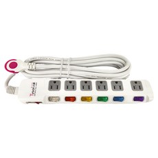 Tyson 太順電業 7切6座3P防雷擊延長線插座, 4N級高純度無氧銅導體，VCTF雙絕緣線材, 4.5m, TS-376AS, 1條