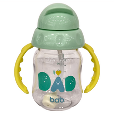 bab 培寶 輕鬆開 吸管手把 練習杯 160ml, 1個, 綠色