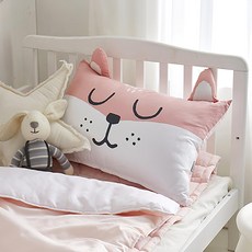 shez Home DTP 超細纖維 動物造型枕頭 含枕芯, 粉色狐狸款