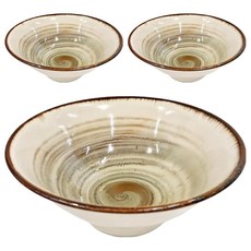 JUST HOME 手刷7.5吋多用碗 3入組 19.5 x 7.9cm, 白色 + 棕色, 1組