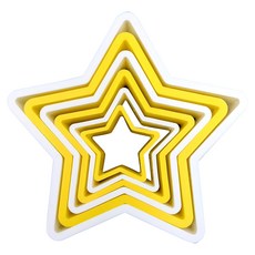 Sanada Seiko 壓模 6入組 餅乾壓模 烘焙裝飾工具, D-5724, 星星造型, 1組