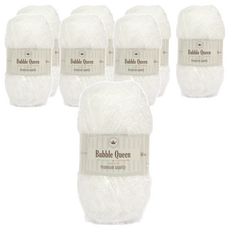 brandyarn Bubble Queen系列 菜瓜布線 90g, 雪白色, 4捲