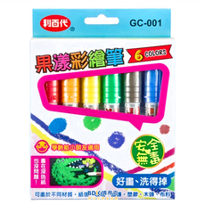 LIBERTY 利百代 果漾彩繪筆 安全無毒 用水清洗 適用於多種材質, 6色, 1盒