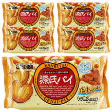 SANRITSU 三立製菓 源氏派 鹽焦糖風味餅乾 14枚入, 105g, 5袋