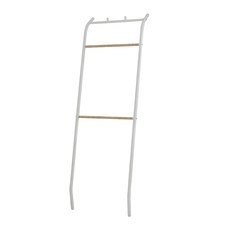 靠牆梯形衣架 SHG55165WH 鐵管烤漆 仿木紋貼皮 台灣製造, 白色, 1個, 165 x 55cm