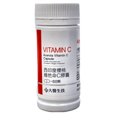 大醫生技 西印度櫻桃維他命C膠囊, 600mg, 60錠, 1瓶