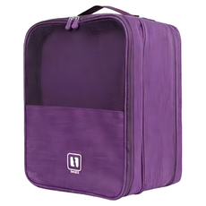 EZlife 可插桿旅行收納多雙鞋袋, 加大款, 紫色, 1個