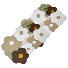 BonBon naturel 軟式硅藻土瞬吸速乾吸水地墊 大花朵朵/棕色 60 x 40cm 浴室防滑墊, 2個