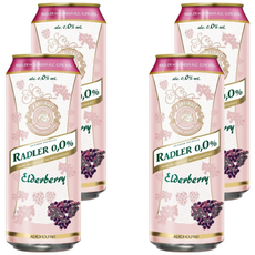 RADLER 萊德 0.0%無酒精啤酒風味飲, 接骨木果, 天然釀造,保留啤酒花風味, 500ml, 4罐