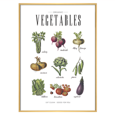營養蔬菜集 掛畫, 木色
