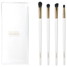Lucy&Co. 眼影刷四件組+刷具包, 白色, 1組