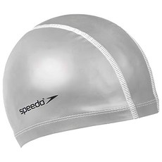 Speedo Ultra Pace 成人合成泳帽 - 舒適柔軟，一片式剪裁, 均碼, 銀色, 1個