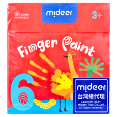 mideer 可水洗手指顏料組, 60ml, 6色