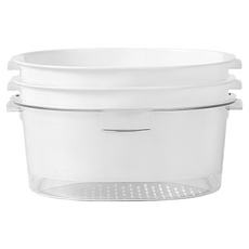 上手家居 疊加洗菜籃/瀝水盆 三層 白色 廚房收納好幫手, 1個, 23 x 22 x 14cm