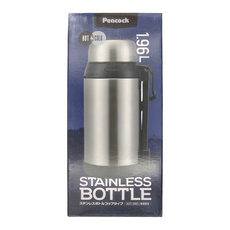 Peacock 日本孔雀 1.96L 不鏽鋼保溫保冷水壺 戶外露營休閒, 原鋼色, 1個