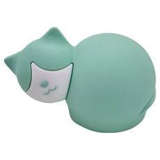 貓咪矽膠熱水袋-綠色, 1個