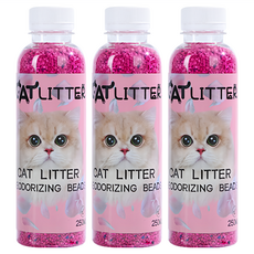 毛皇上 貓砂除臭珠 木屑款 玫瑰香氛 貓砂盆除臭 寵物除臭, 110g, 250ml, 3瓶
