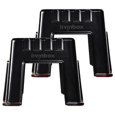 livinbox CH-28小櫃椅, 櫃造型設計凹凸結構, 加大腳踏補強防滑, 345 x 345 x 280mm, 黑色, 2個