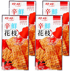 珍珍 辛鮮花枝 辣味, 新鮮魚漿烘焙熟成, 追劇下酒菜零嘴, 28g, 4包