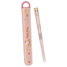 Skater 銀離子兒童筷子含收納盒, 收納盒(195 x 27 x 15mm) + 筷子(165mm), HELLO KITTY, 1組