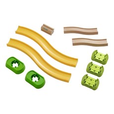 HABA 酷樂比滾球配件 適合2歲以上兒童, 曲軌套件組 黃色 + 綠色 + 褐色, 1盒
