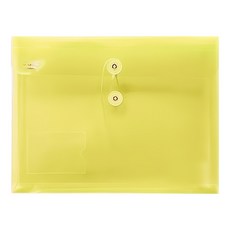 HFPWP 超聯捷 環保無毒 PP附繩立體橫式A4公文資料文件袋 台灣製 附名片袋 GF218-N-YW 10個, 黃色, 1層