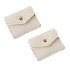 上手家居 皮革飾品收納袋, 2個, 白色