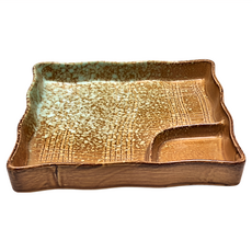 JUST HOME 正方格碟 7.5寸 陶瓷 牧野黃, 1個