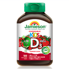 Jamieson 健美生 小熊造型維生素D3咀嚼錠 草莓風味, 1罐, 100顆