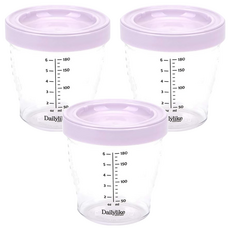 Dailylike Bonbon 嬰兒副食品透明刻度分裝罐, 薰衣草紫色, 180ml, 3入