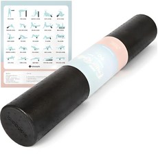 Lalaapple EPP 泡綿滾筒 + 運動海報, 黑色, 1組, 90 x 15cm