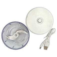 電動迷你快速切菜機 ABS+PP+PC+不鏽鋼材質 USB充電, 100ml, 白色/粉色/ 綠色 顏色隨機, 1個