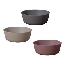 Cink 餐碗3入組, 米/紫/灰, 竹纖維, 玉米澱粉, 合成樹脂, 1組